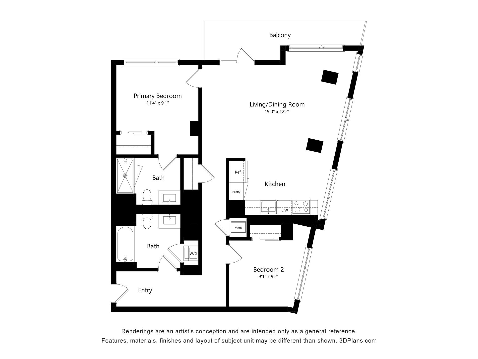 Floor plan layout diagram for B29
